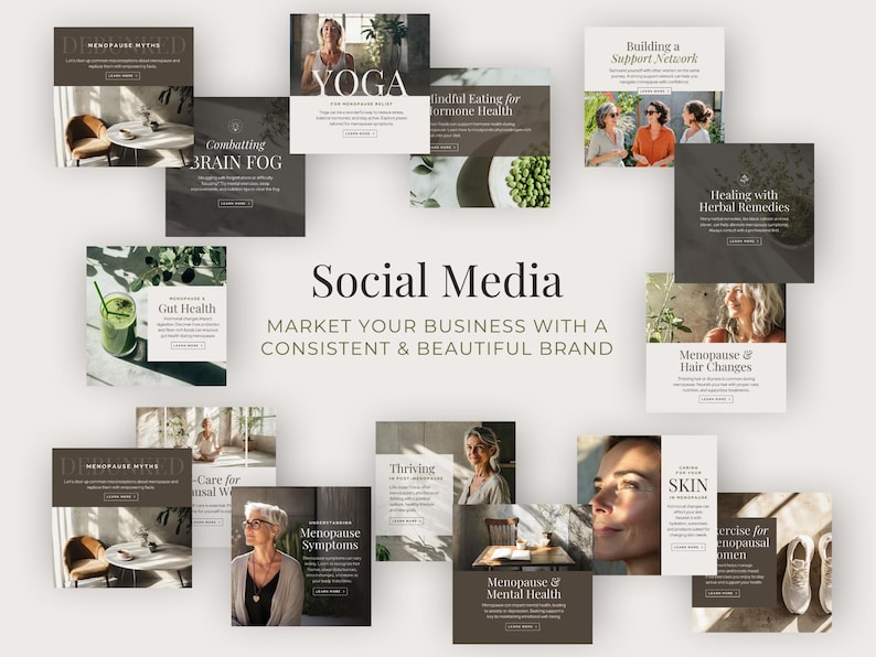 Menopause Coach Bundle, Womens Wellness, Hormonal Health, Editable Canva Template, Social Media Kit, Done-for-you e-book, 1 Page Website