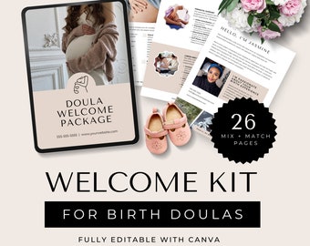 Doula Birth New Client Welcome Packet Welcome Kit Editable Canva Template New Client Onboarding Client Welcome Packet Lactation Consultant