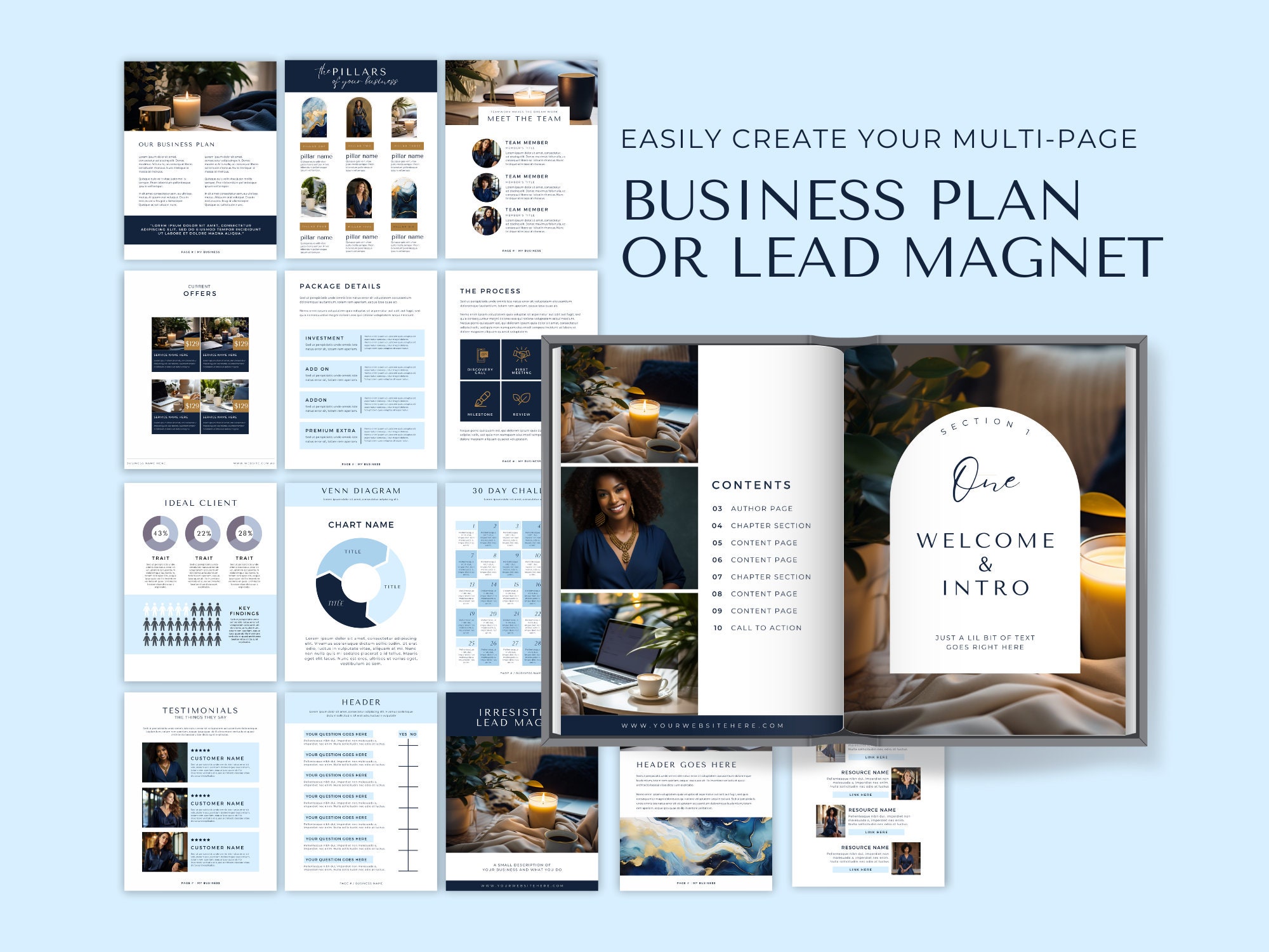 Virtual Assistant Bundle, VA Starter Kit, Editable Canva Template ...