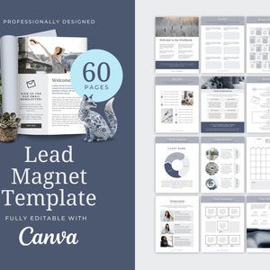 Lead Magnet Canva Template, INSTANT DIGITAL DOWNLOAD, Lead generator, Workbook, Ebook, Freebie, Checklist, Worksheet, Opt-In, Navy, Neutral