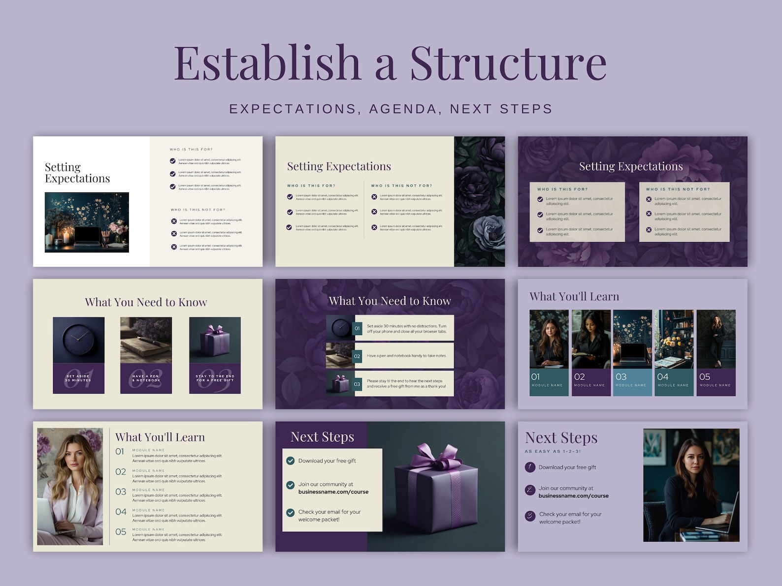 Webinar Slide Deck Canva Templates Online Course Presentation Course ...