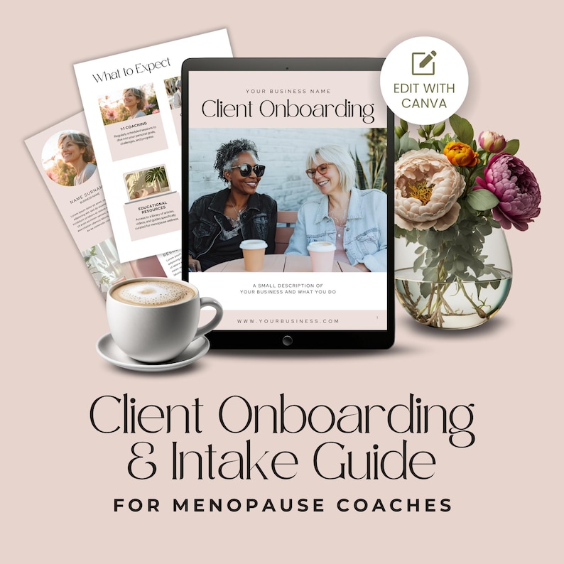 Menopause Coach Client Onboarding Canva Template Health Womens Wellness ...