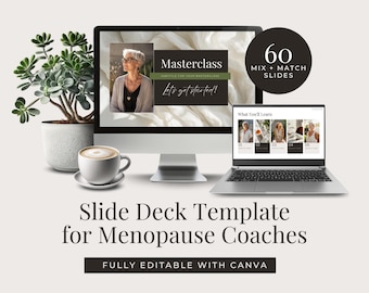 Webinar Template, Menopause Coach, Canva Presentation, Slide Deck, Masterclass, Womens Wellness, Hormonal Nutrition Health Perimenopause HRT