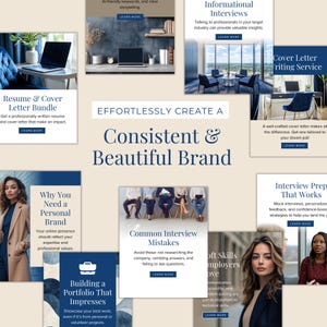 Career Coach Social Media Templates Ready-to-Use Content & Hooks Editable Canva Designs Female Entrepreneur Instagram Marketing Business