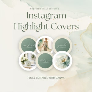 Instagram Highlight Covers, INSTANT DIGITAL DOWNLOAD, Instagram Story Highlight Icons, Aesthetic Ig Highlights, Watercolor Ig Story Icons