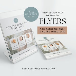 Nurse Injector Templates Editable Canva Flyer Template Esthetician Botox Filler Flyer Templates Design Printable Flyer Medspa EHB001