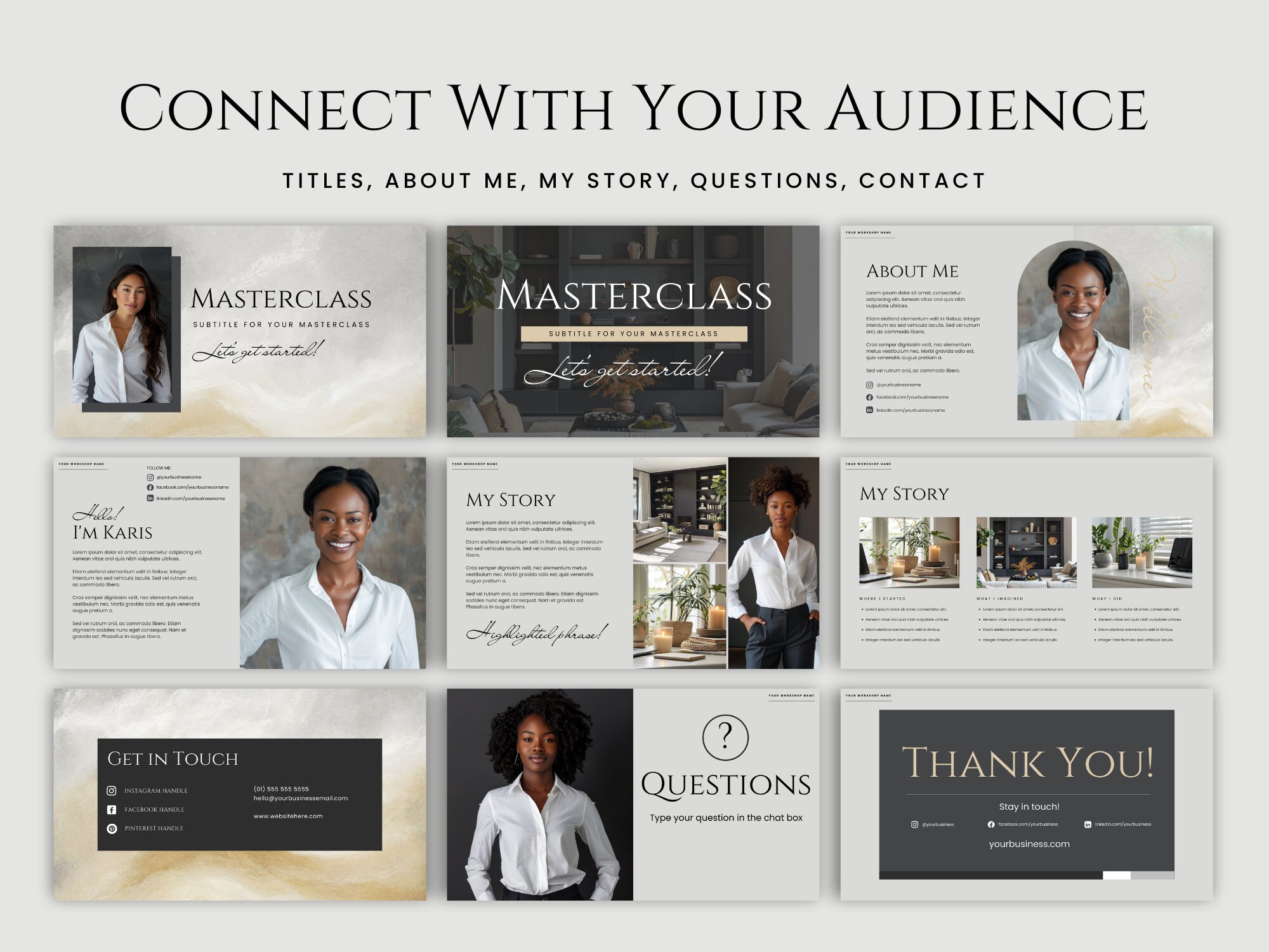 Webinar Template, Course Template Canva, Canva Presentation, Slide Deck ...