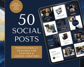 コース作成 Instagram、コーチ Canva テンプレート、モダンにデザインされたフィード、Luxe Instagram、コーチ ソーシャル メディア、Canva 投稿、コース ソーシャル、EH017