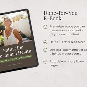Menopause Coach Bundle, Womens Wellness, Hormonal Health, Editable Canva Template, Social Media Kit, Done-for-you e-book, 1 Page Website