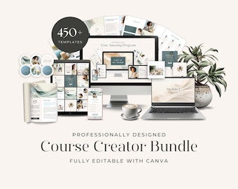 Done for you Course Creator Bundle, Canva Template, Course Creator Template, Course Workbook, Course Slide Deck, Course Creation, Neutral