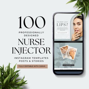 Nurse Injector Instagram Canva Template Botox Instagram Templates Esthetician Templates Canva Botox And Filler Instagram Templates EHB001