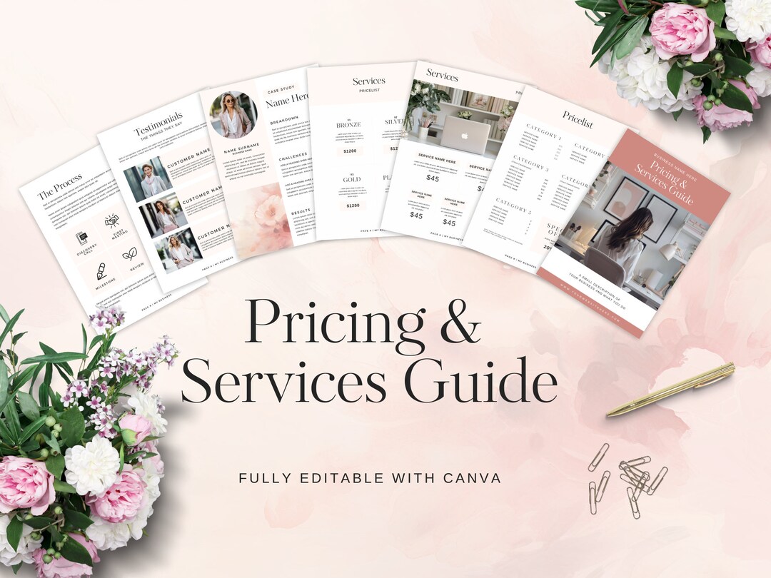 Service and Pricing Guide Canva Template Client Proposal Editable ...