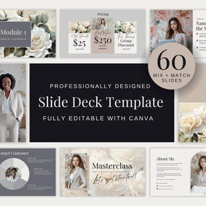 Webinar Slide Templates Canva Template Webinar Design Company Slides Online Course Creation Slide Deck Course Creator Marketing Pitch Deck