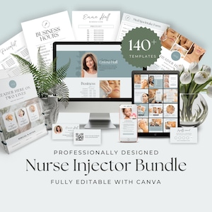 Nurse Injector Templates Esthetician Med Spa Canva Templates Social Media Acuity Scheduling Flyers Scan to Pay Signs Editable Canva Template