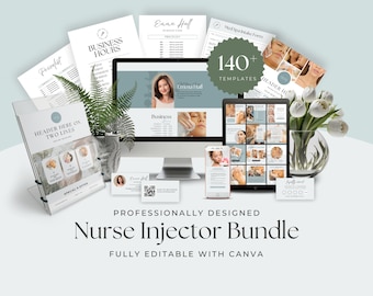 Nurse Injector Templates Esthetician Med Spa Canva Templates Social Media Acuity Scheduling Flyers Scan to Pay Signs Editable Canva Template