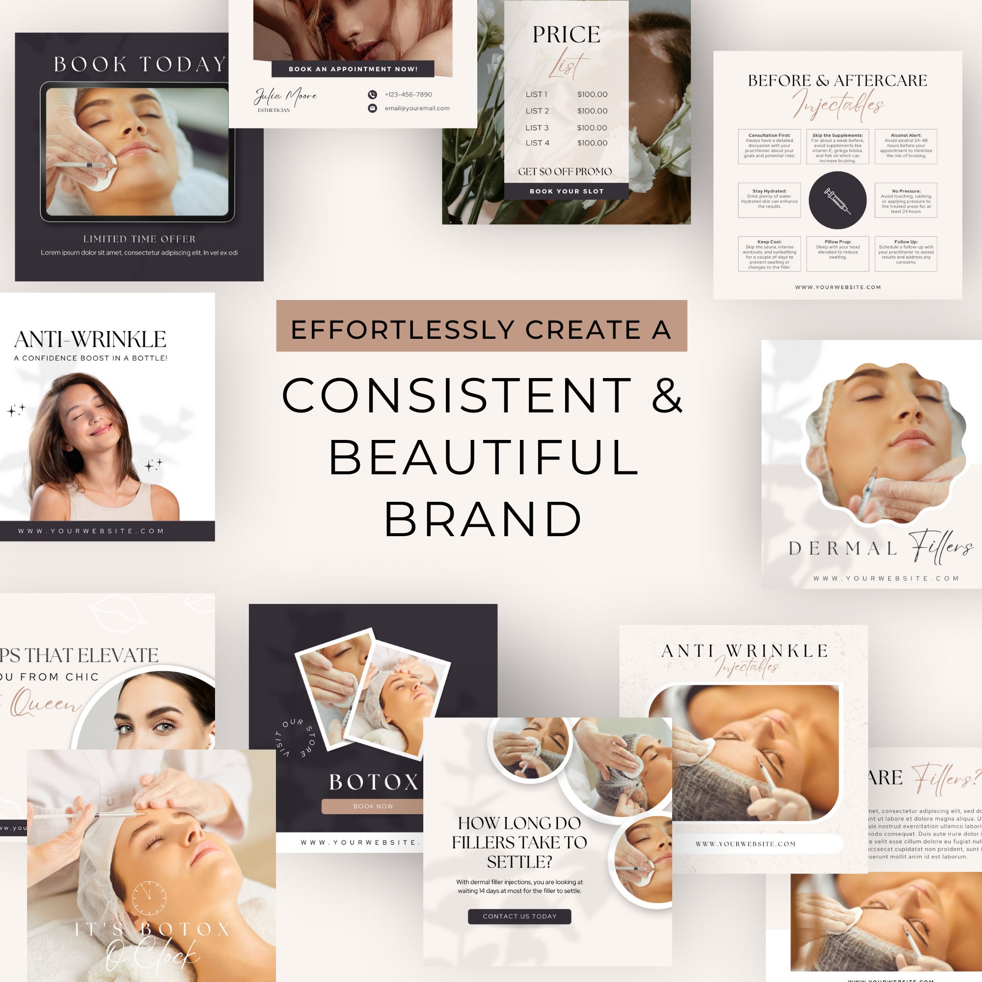 Nurse Injector Social Media Canva Instagram Templates Esthetician ...
