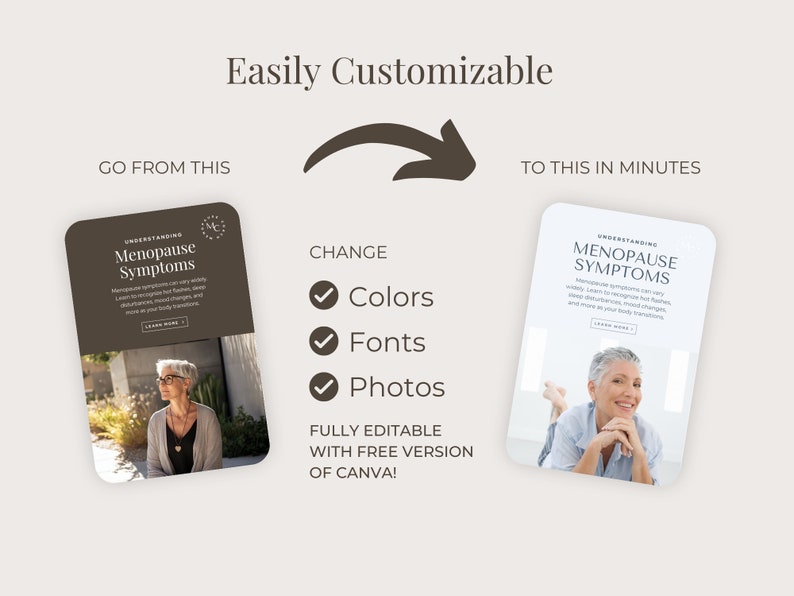 Pinterest Templates for Menopause Coaches Editable Canva Social Media ...
