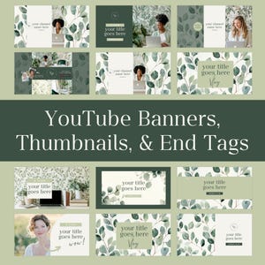 YouTube Branding Kit Editable Templates for Banner Outro Thumbnails DIY Professional Editable Canva Templates