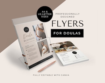 Doula Templates Editable Canva Flyer Template Postpartum Doula Handout Birth Doula Brochure Doula Marketing Birth Worker Lactation Template