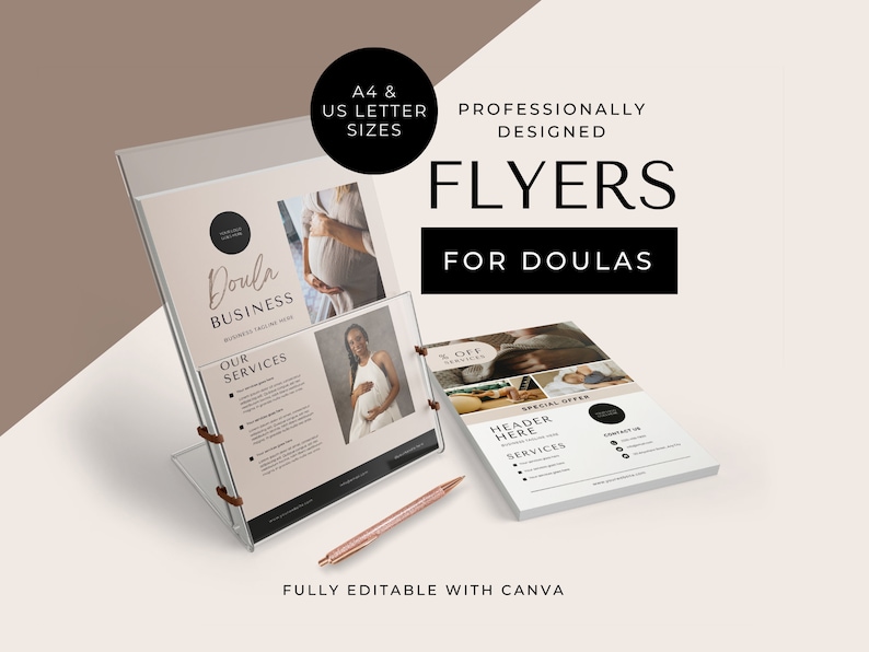 Doula Templates Editable Canva Flyer Template Postpartum Doula Handout Birth Doula Brochure Doula Marketing Birth Worker Lactation Template