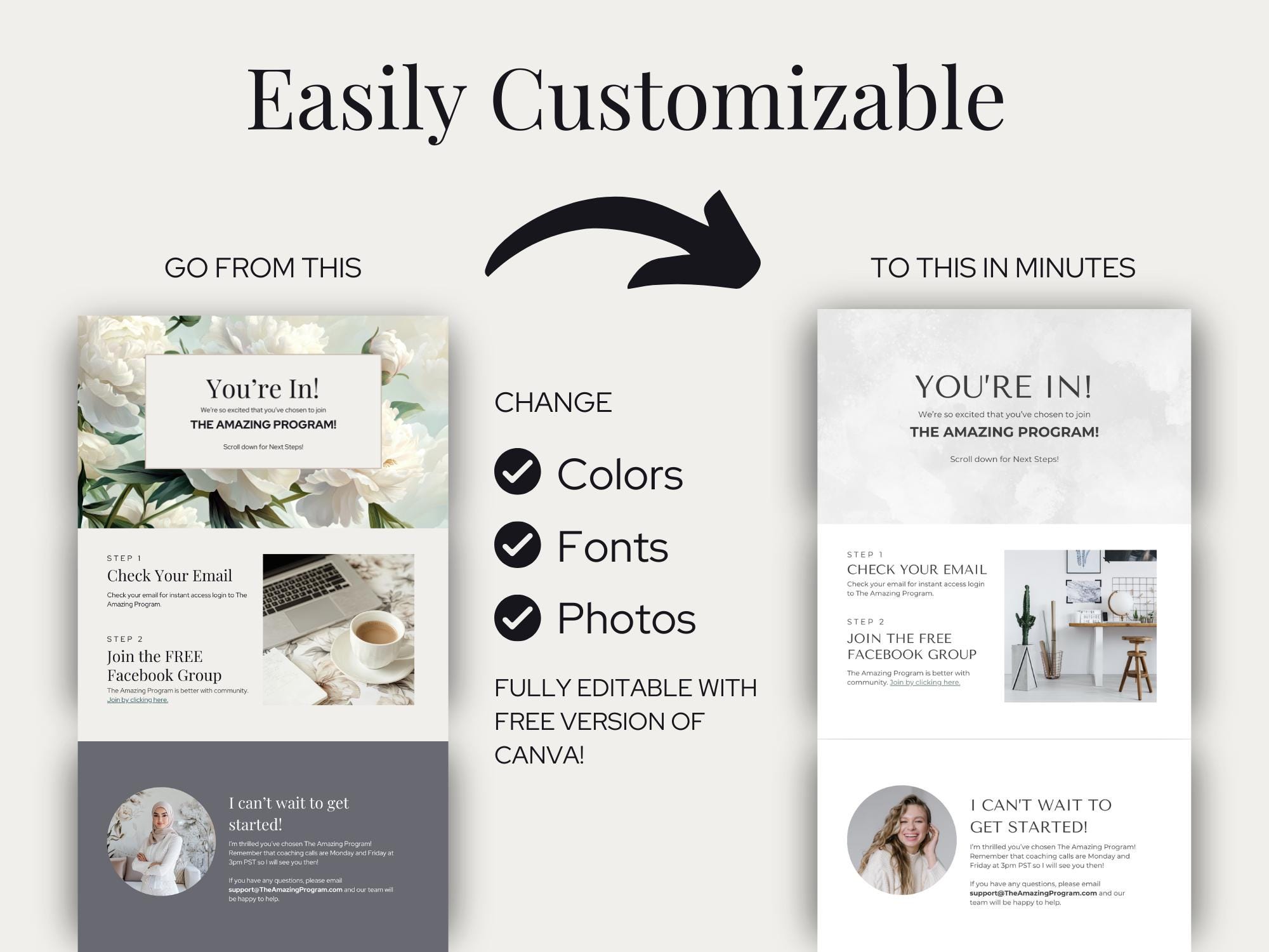 Thank You Page Canva Template Course Creator Coach Thank You Coaching ...