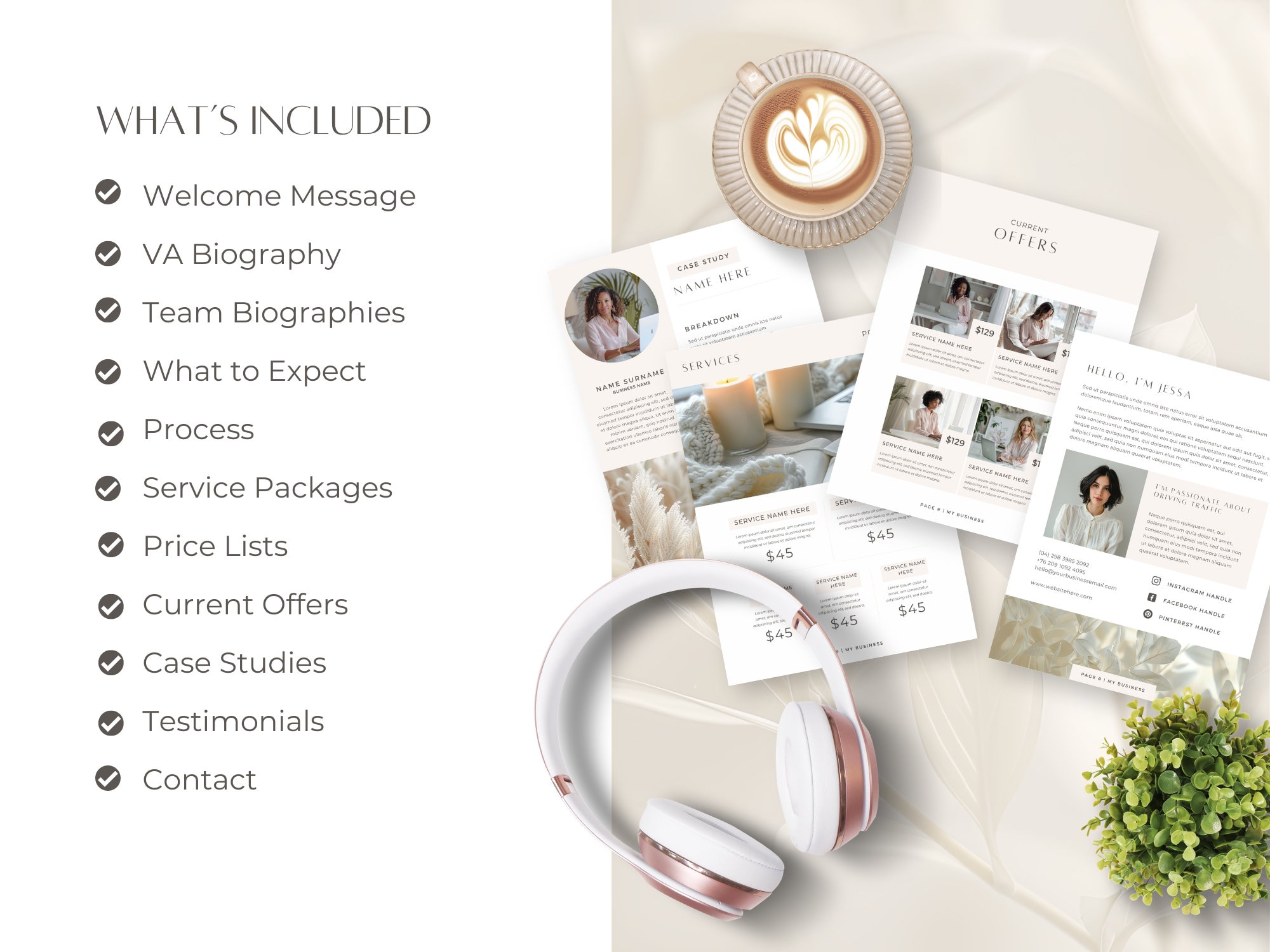 Virtual Assistant Services Guide Canva Template VA Pricing Guide Client ...