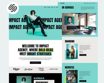 Modèle Squarespace 7.1 Conception de site Web pour agence de marketing Thème de blog Gestionnaire de médias sociaux Assistant virtuel Consulting Site Web numérique DIY
