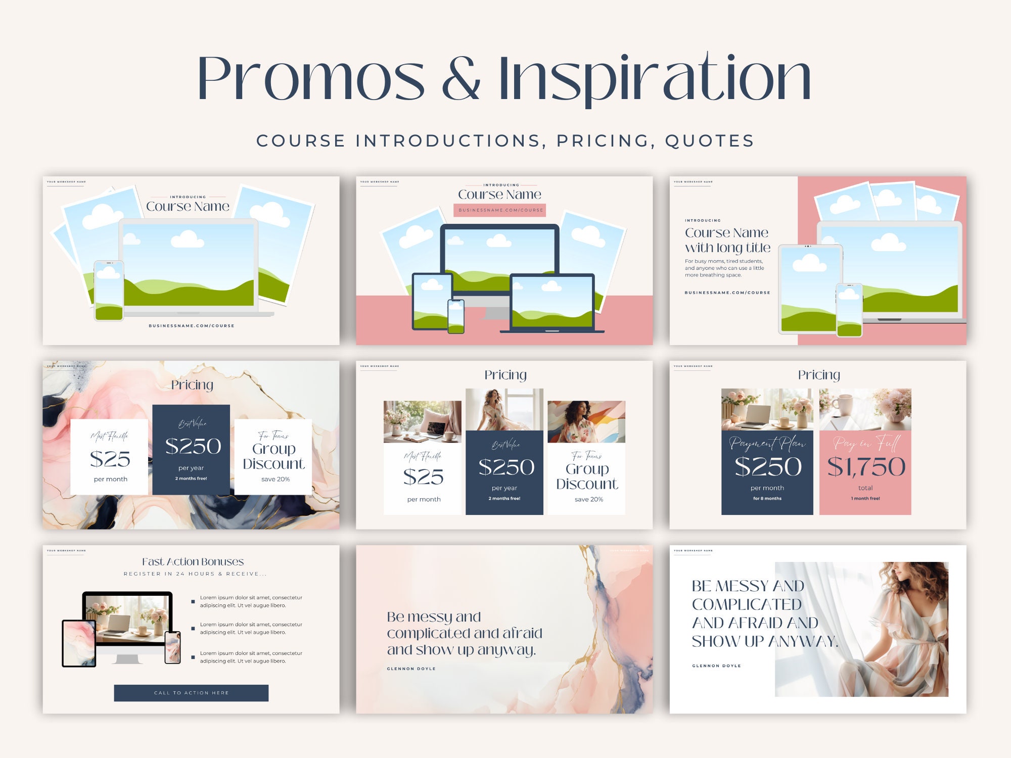 Course End Slide Online Course Slide Deck Template, Webinar Template, Course Creator ...