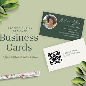 Freelancer Visitekaartje Coach Cursus Maker Bewerkbare Canva-sjabloon Marketing Afdrukbare kaart Grafisch Ontwerper Copywriter Kleine bedrijven