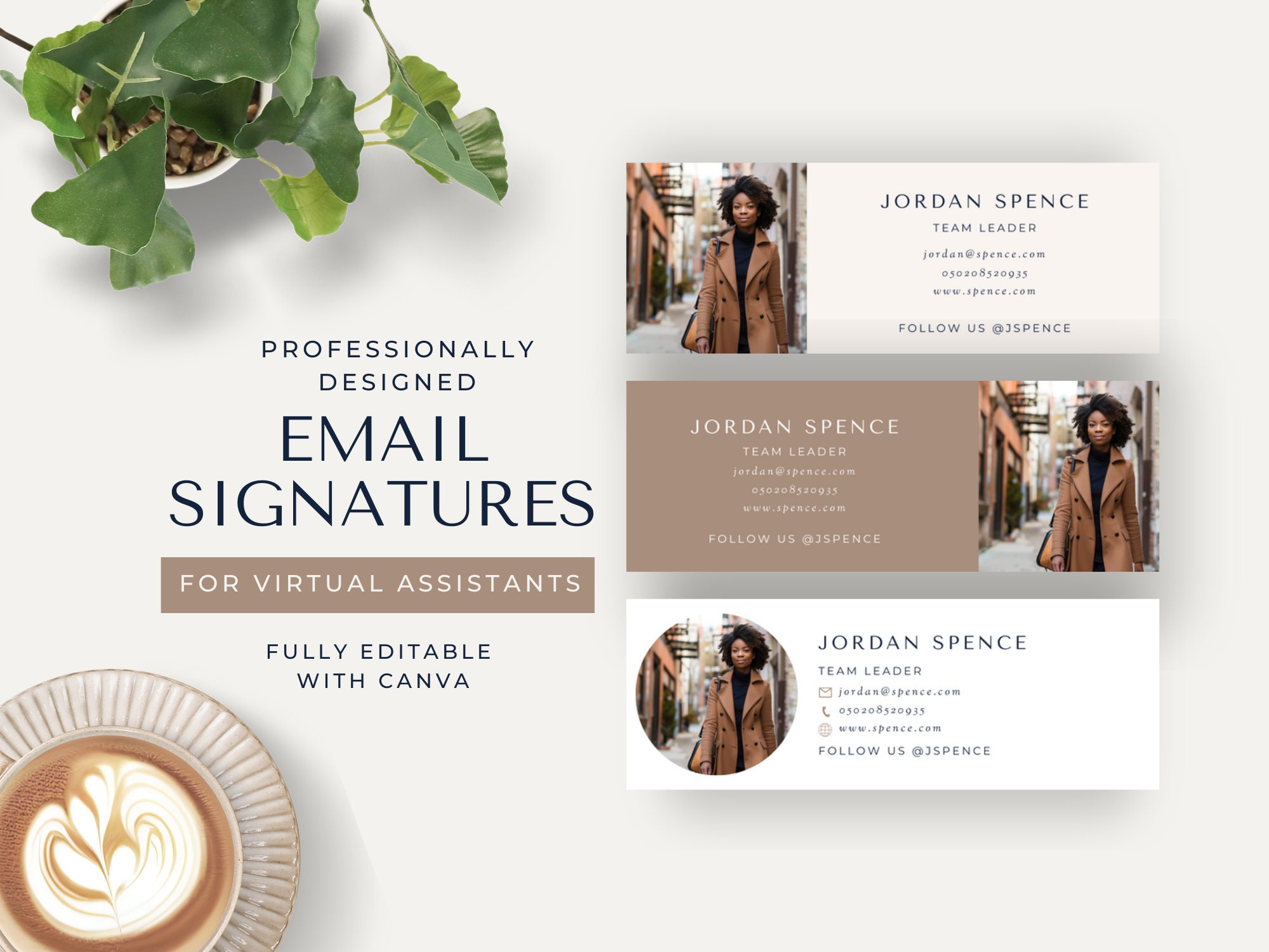 Virtual Assistant Email Signature Canva VA Canva Signature Template ...