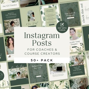Instagram-berichten voor coaches en makers van cursussen Boeiende sociale media-inhoud Canva-sjablonen Strategieën Groei Betrokkenheid stimuleren sociale tools