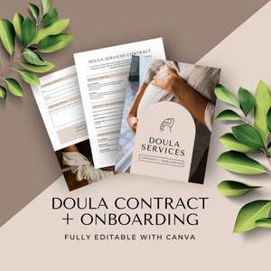 Doula Contract Handouts Doula Business Editable Canva Templates Client Form Agreement Birth Worker Postpartum Doula Lactation Consultant