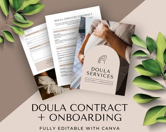 Doula Contract Handouts Doula Business Editable Canva Templates Client Form Agreement Birth Worker Postpartum Doula Lactation Consultant