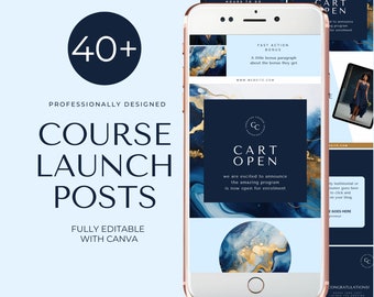 Course Launch Posts Canva Template Course Launch Instagram Posts Course Marketing Course Creator Social Posts Aesthetic Instagram, EH014