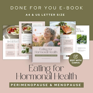 Menopause Health Coach eBook Template Nutrition Hormone Wellness Guide Perimenopause Done-for-you Womens Health Editable Canva Template