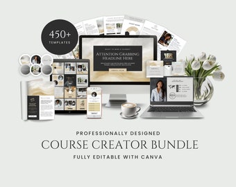 Course Creator Canva Templates Course Social Posts Course Workbook Course Slide Deck Course Sales Page Course Toolkit Course Marketing EH020