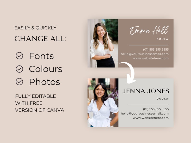 Doula Business Card Lactation Consultant Birth Worker Editable Canva Template Postpartum Doula Marketing Doula Business