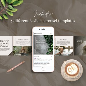Instagram Carousel Templates for Menopause Coaches Hormone Social Media Womens Health Canva Templates Nutrition Instagram Wellness Coach