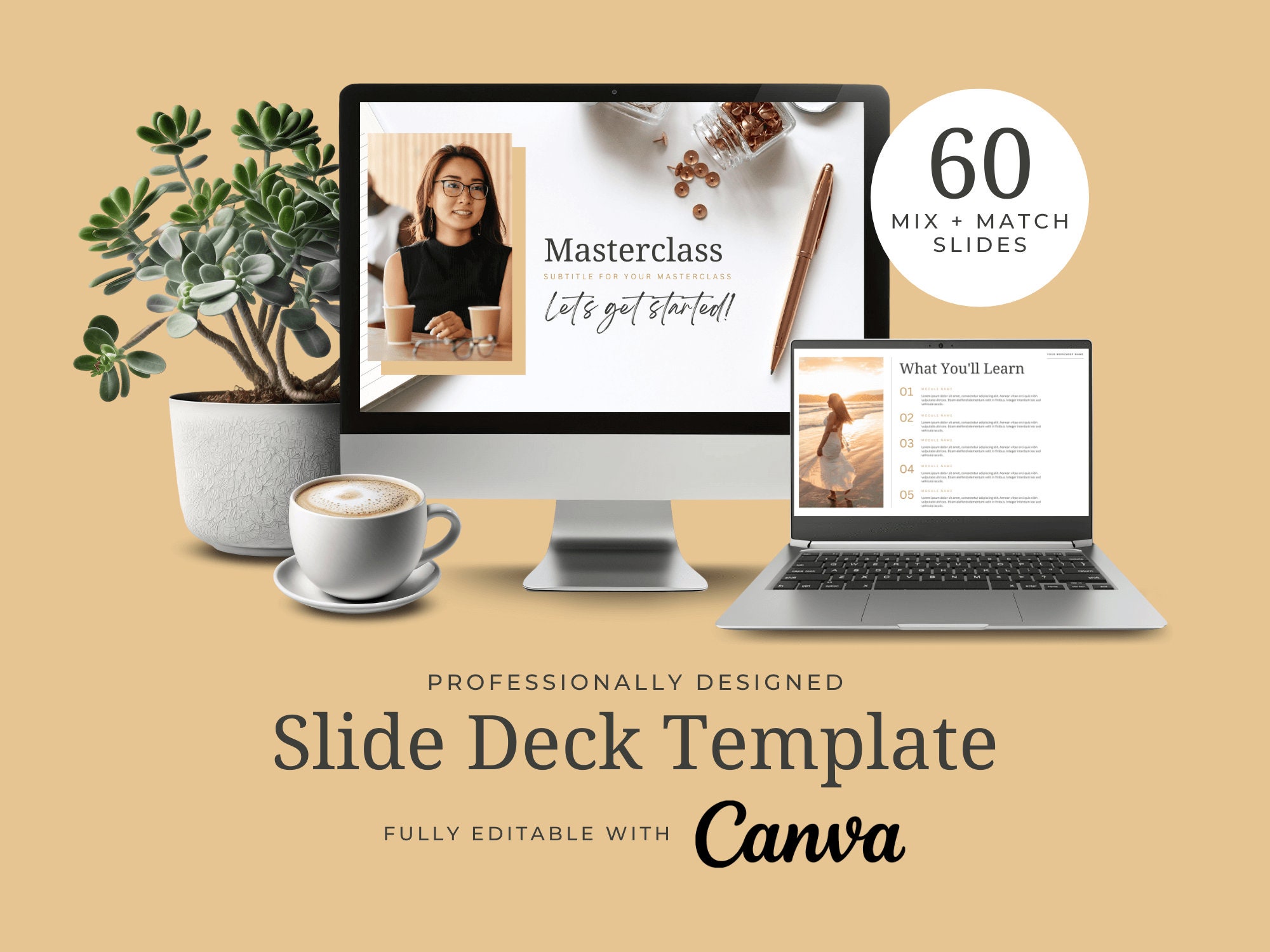 Masterclass Canva Template, INSTANT DOWNLOAD, Webinar Slides, Coaching ...