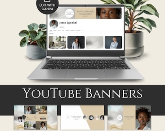 Editable Canva Template Youtube Banner Templates Video Thumbnail Trendy Youtube Branding Kit Banner Youtube Channel Kit Content Creator
