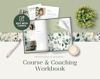 Canva Workbook Template for Coaches Lead Magnet Editable Course Creator Workbook Worksheet Coaching Tools Business Wellness Coach