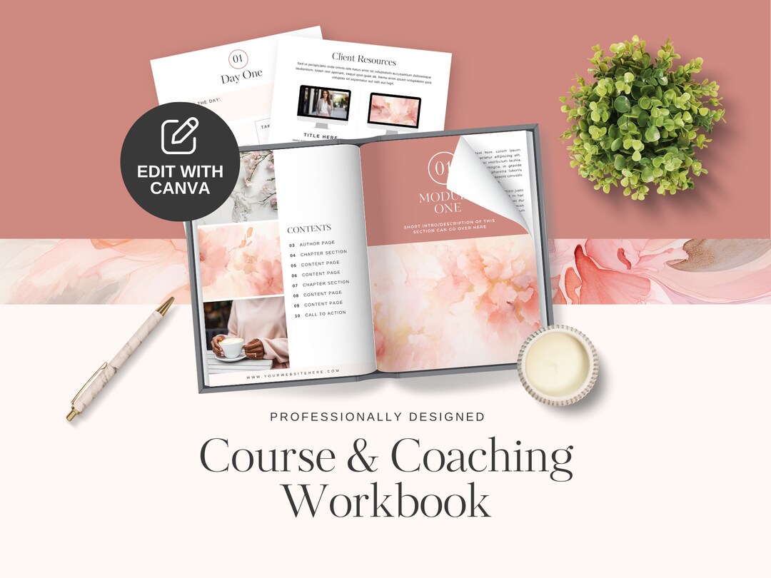 Course Workbook Canva Template Lead Magnet Ebook Editable Workbook ...