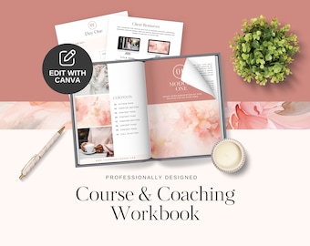 Course Workbook Canva Template Lead Magnet Ebook Editable Workbook Template Worksheet Coaching Guide E-Course Workbook Coaching Checklist