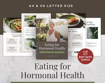 Guide d'équilibre hormonal de la périménopause et de la ménopause Livre électronique personnalisé, ressource client, cours sur la santé des femmes Modèle Canva modifiable