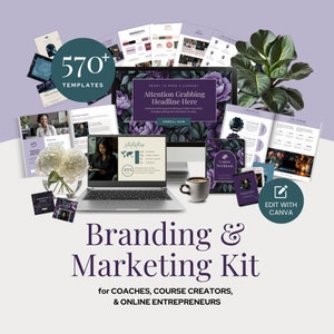 Branding Bundle for Coaches Branding Kit Course Creator Branding Package Canva Templates Digital Marketing Mood Board Sales Page Website