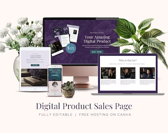 Landing Page Template Canva Digital Product Sales Page Canva Funnel Template for Online Courses Course Creator Sales Page Sales Funnels