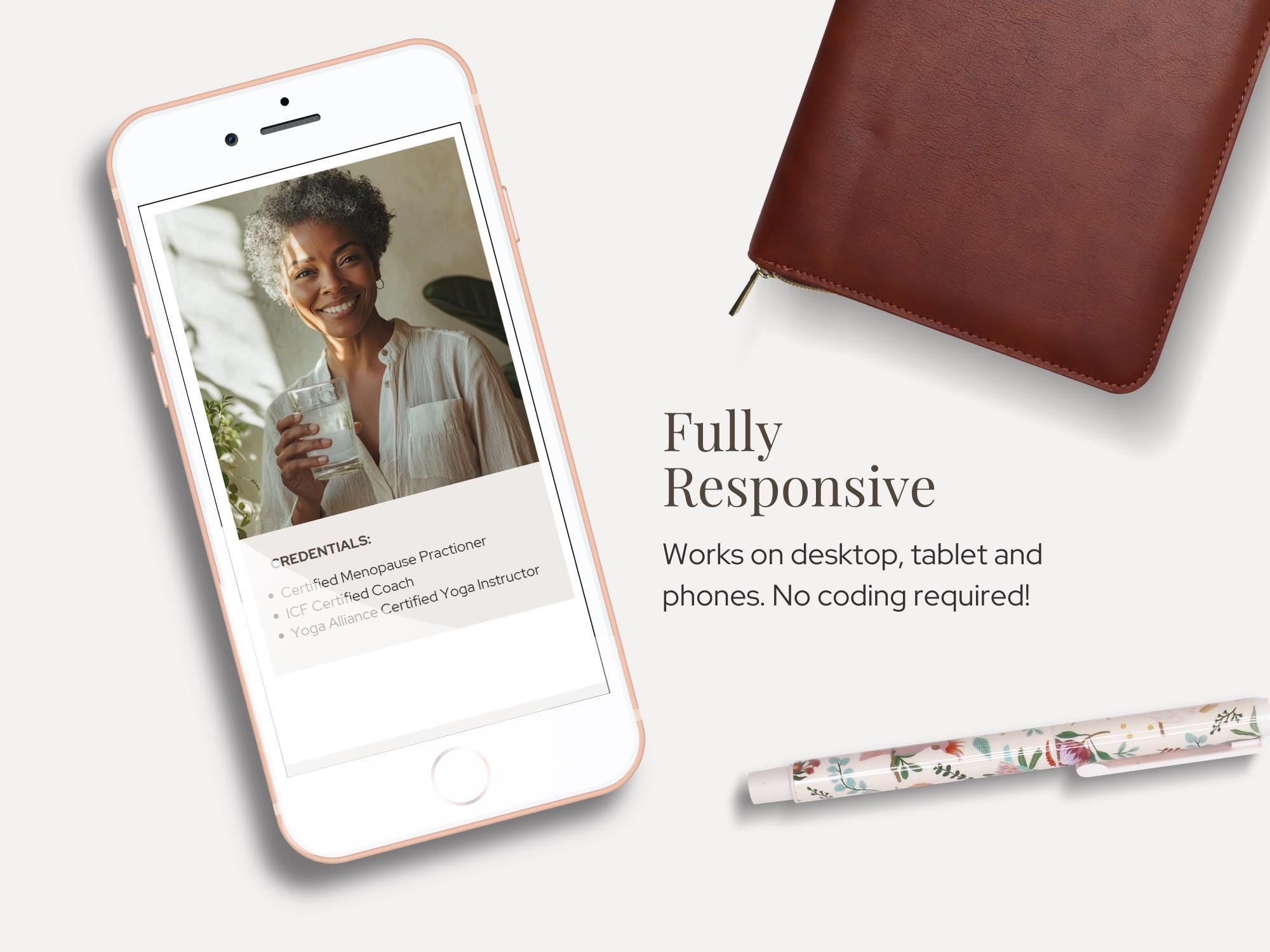 Canva Website Template for Menopause Coaches One Page Website Wellness ...
