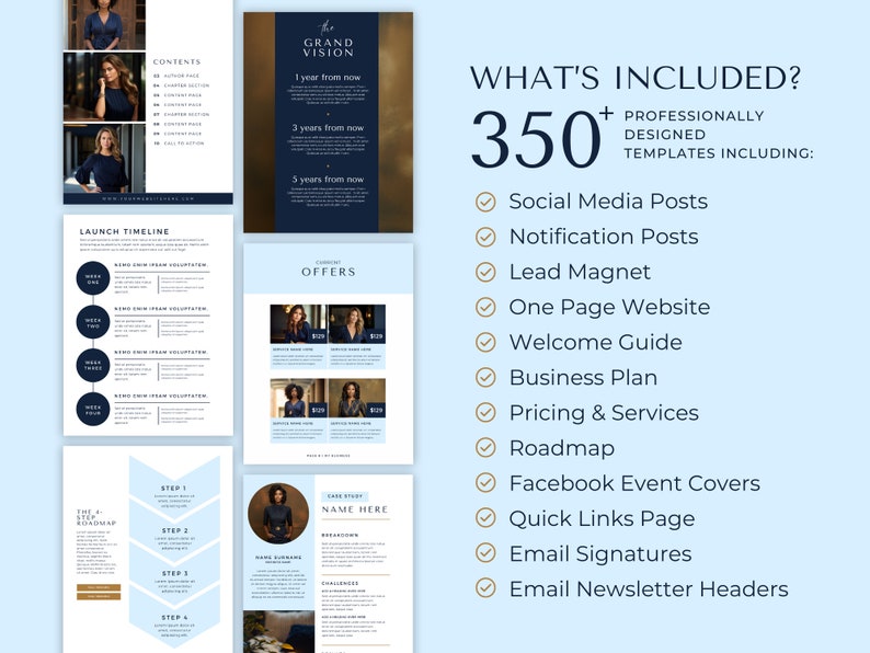 Va Packahe Example Virtual Assistant Bundle, VA Starter Kit, Editable Canva Template ...
