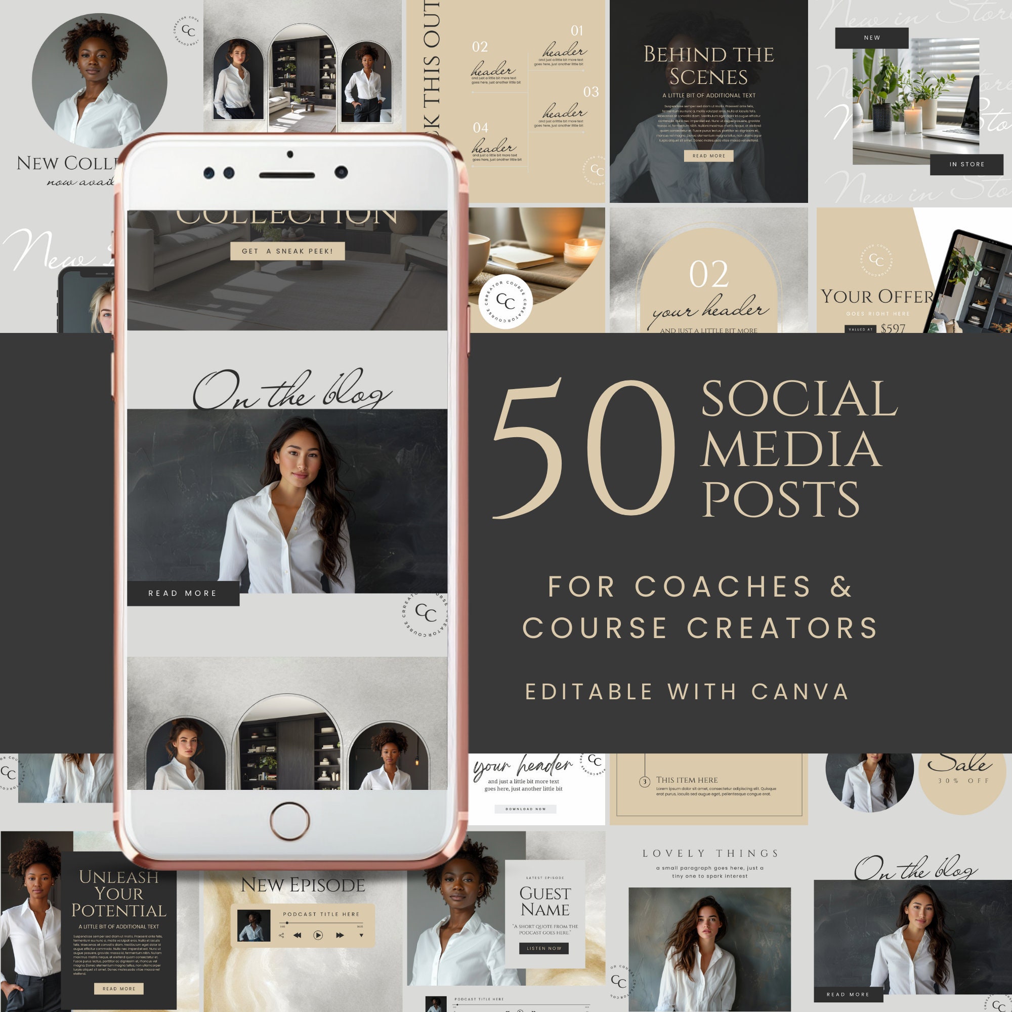 Coach Instagram Canva Template Course Creator Social Media Modern ...