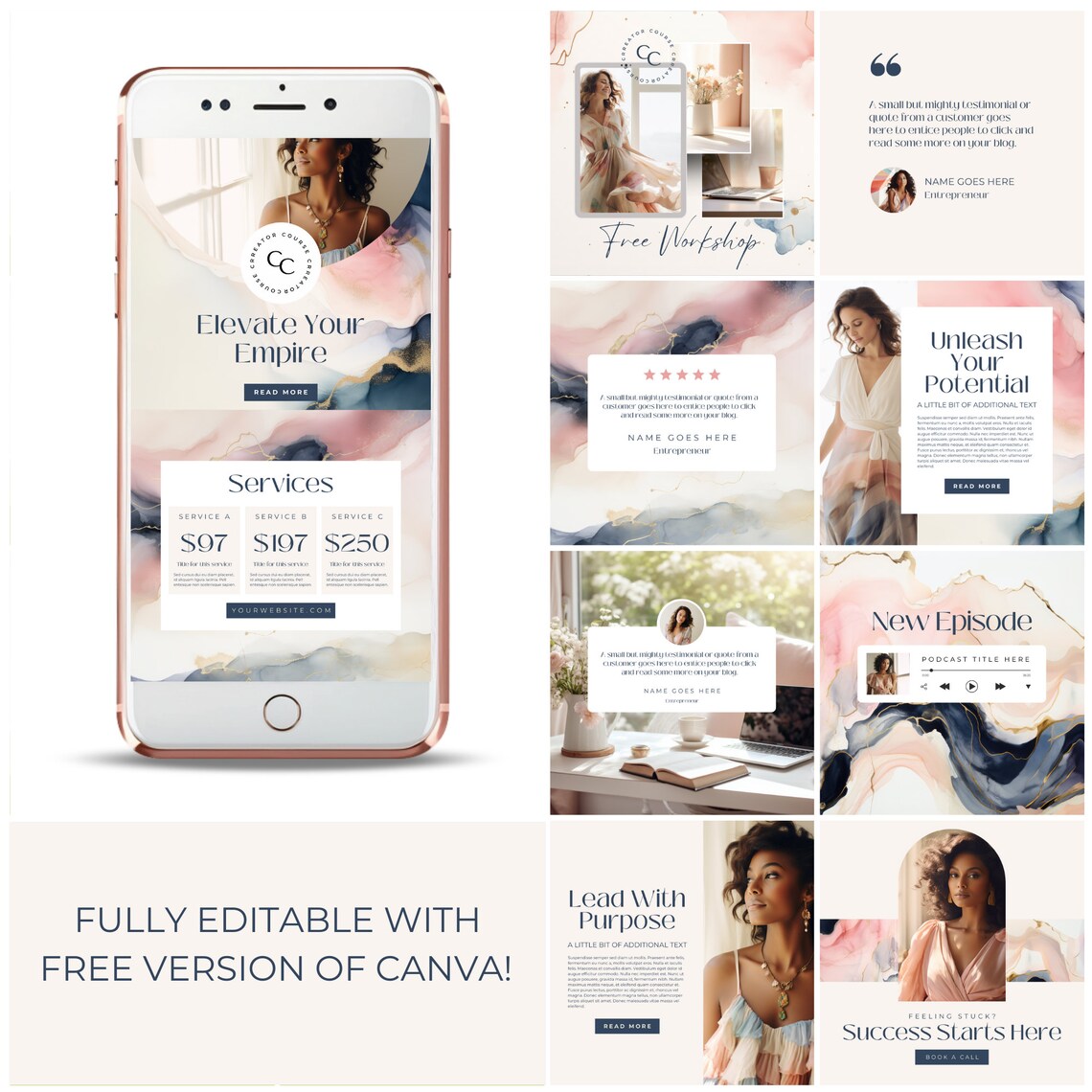 Coach Instagram Canva Template, Course Creator Insta, INSTANT DIGITAL ...